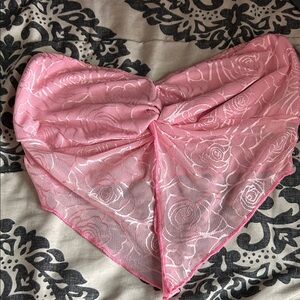 SHEIN Pink Floral Lace Bandeau